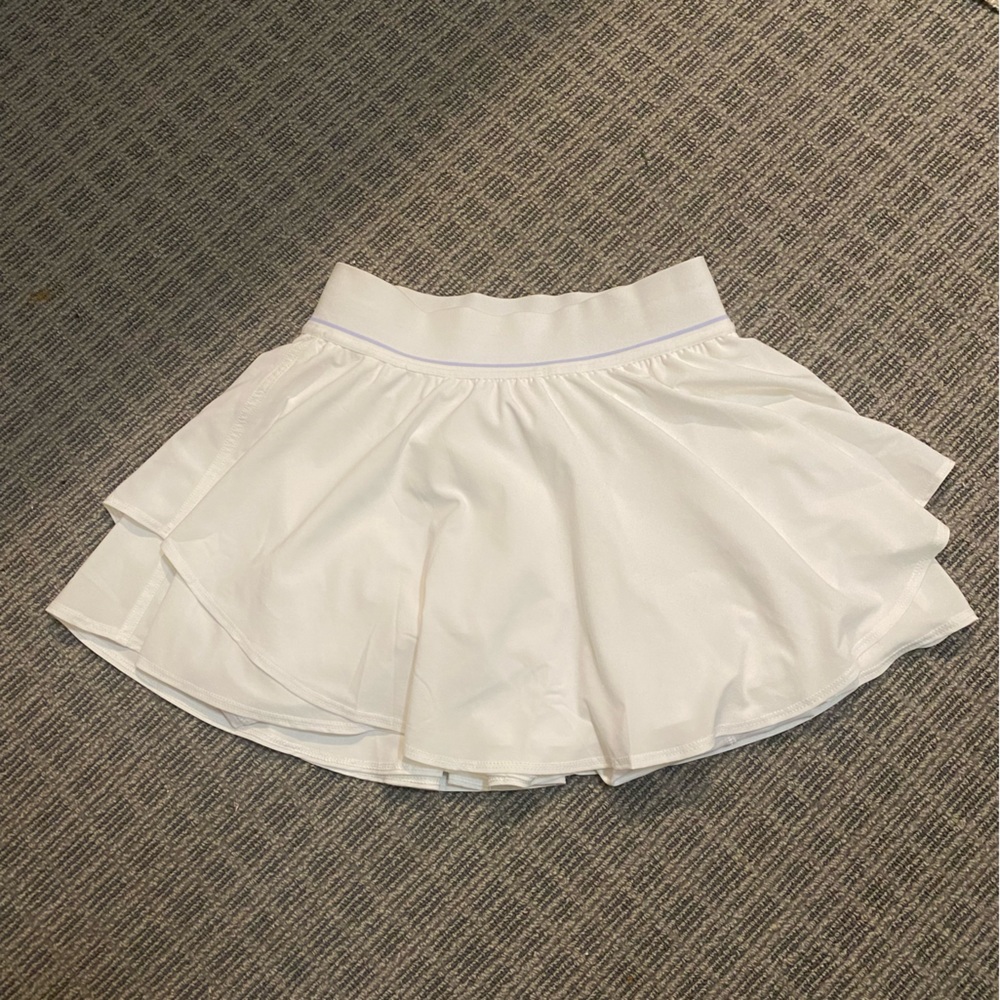 lululemon Court Rival High-Rise Skirt Extended Liner WHITE sz 4